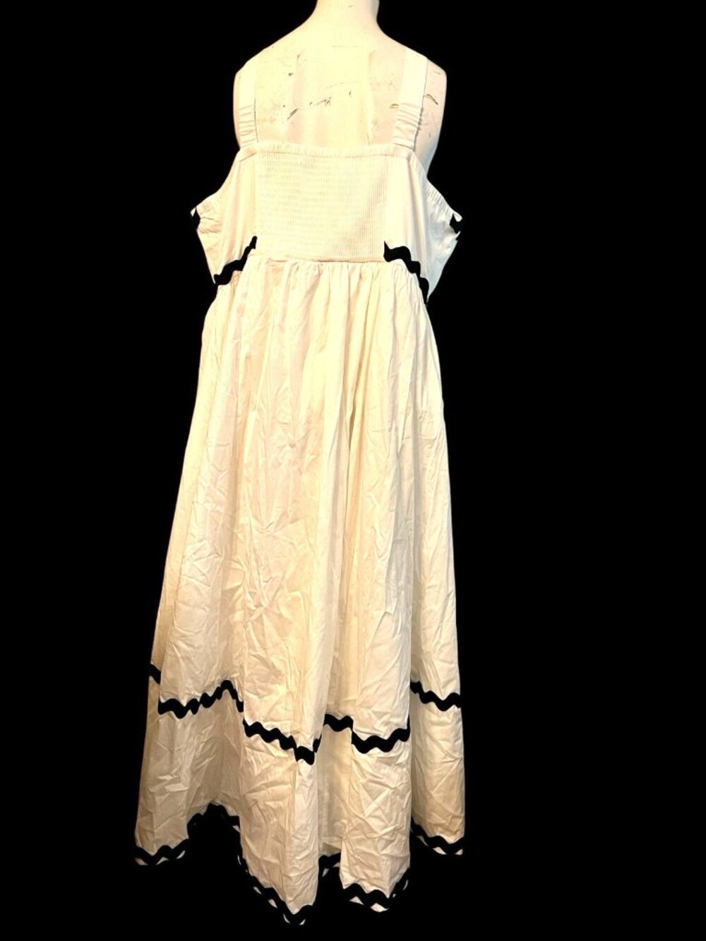 Torrid Belle Isle Size 2 Sleeveless White Maxi Dress Lined Beach Palms Ric Rac - Picture 3 of 6